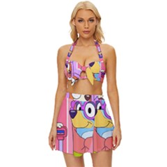 Grannies Bluey Vintage Style Bikini Top And Skirt Set 