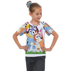 Bluey Birthday Kids  Mesh Piece T-shirt