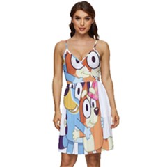 Bluey Birthday V-neck Pocket Summer Dress 