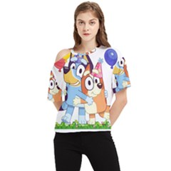 Bluey Birthday One Shoulder Cut Out T-shirt