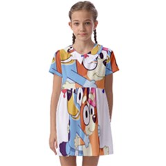 Bluey Birthday Kids  Asymmetric Collar Dress