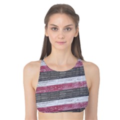 Vintage Vibrant Stripes Pattern Print Design Tank Bikini Top