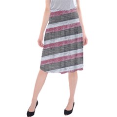 Vintage Vibrant Stripes Pattern Print Design Midi Beach Skirt