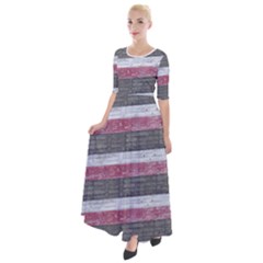 Vintage Vibrant Stripes Pattern Print Design Half Sleeves Maxi Dress by dflcprintsclothing