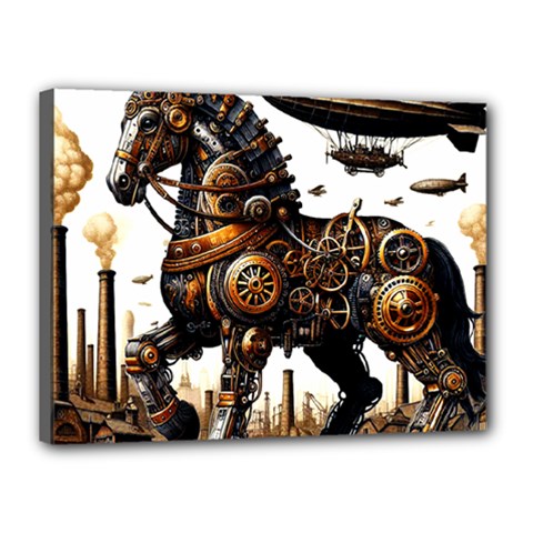 Steampunk Horse Punch 1 Canvas 16  X 12  (stretched)