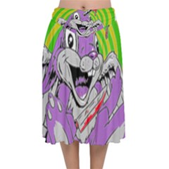 blink 182 Velvet Flared Midi Skirt