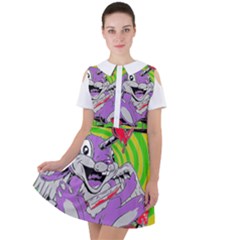 blink 182 Short Sleeve Shoulder Cut Out Dress 