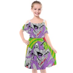 blink 182 Kids  Cut Out Shoulders Chiffon Dress