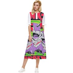 blink 182 Bow Sleeve Chiffon Midi Dress