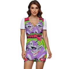 blink 182 Low Cut Cap Sleeve Mini Dress