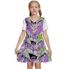 blink 182 Kids  Short Sleeve Tiered Mini Dress