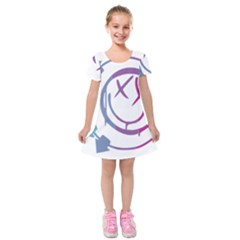 Blink 182 Logo Kids  Short Sleeve Velvet Dress by avitendut
