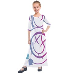 Blink 182 Logo Kids  Quarter Sleeve Maxi Dress