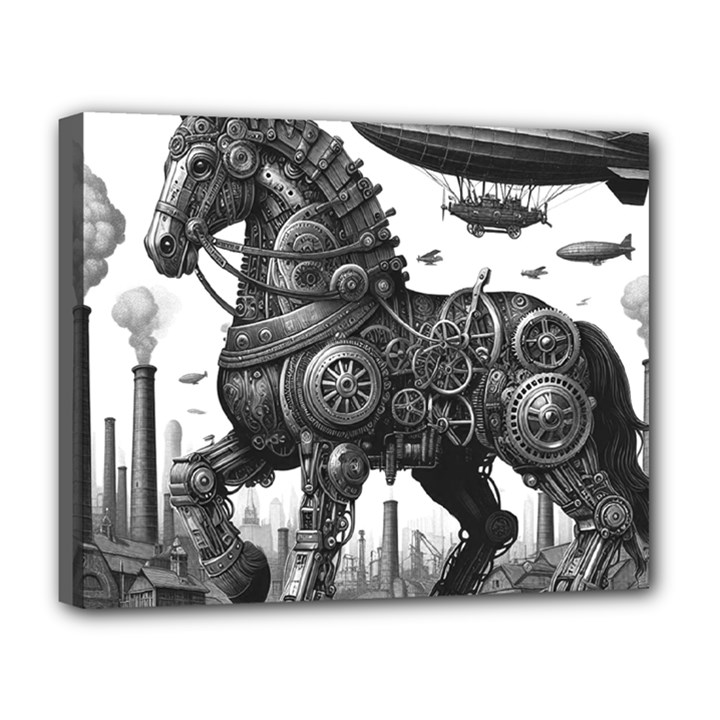Steampunk Horse  Deluxe Canvas 20  x 16  (Stretched)