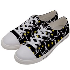 Cat Pattern Pet Drawing Eyes Women s Low Top Canvas Sneakers