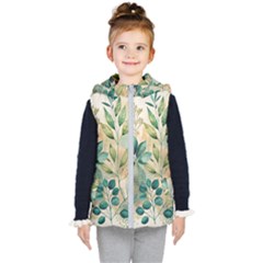 Flowers Spring Kids  Hooded Puffer Vest