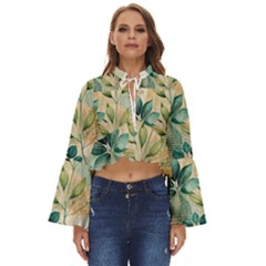 Flowers Spring Boho Long Bell Sleeve Top