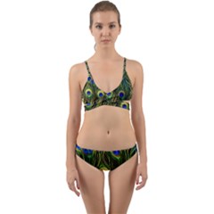 Peacock Pattern Wrap Around Bikini Set by Maspions