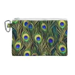 Peacock Pattern Canvas Cosmetic Bag (large)