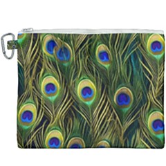 Peacock Pattern Canvas Cosmetic Bag (xxxl)