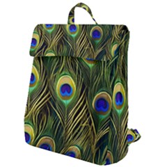 Peacock Pattern Flap Top Backpack