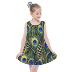 Peacock Pattern Kids  Summer Dress