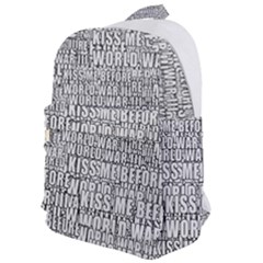 Kiss Me Before World War 3 Typographic Motif Pattern Classic Backpack by dflcprintsclothing