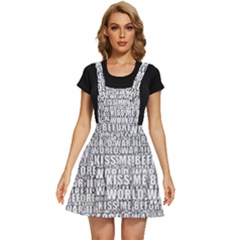 Kiss Me Before World War 3 Typographic Motif Pattern Apron Dress