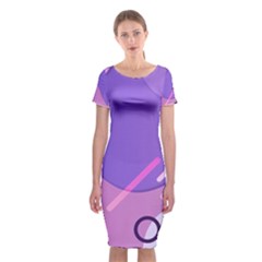 Colorful Labstract Wallpaper Theme Classic Short Sleeve Midi Dress by Apen