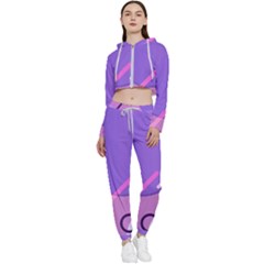 Colorful Labstract Wallpaper Theme Cropped Zip Up Lounge Set