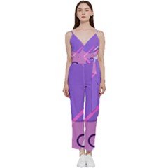 Colorful Labstract Wallpaper Theme V-neck Camisole Jumpsuit