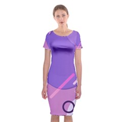 Colorful Labstract Wallpaper Theme Classic Short Sleeve Midi Dress