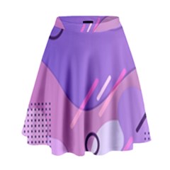 Colorful Labstract Wallpaper Theme High Waist Skirt