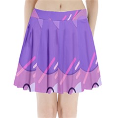 Colorful Labstract Wallpaper Theme Pleated Mini Skirt