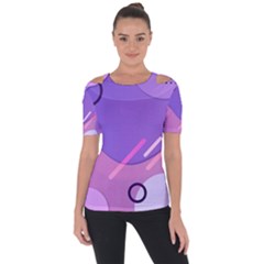 Colorful Labstract Wallpaper Theme Shoulder Cut Out Short Sleeve Top