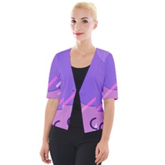 Colorful Labstract Wallpaper Theme Cropped Button Cardigan