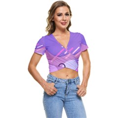 Colorful Labstract Wallpaper Theme Short Sleeve Foldover T-shirt