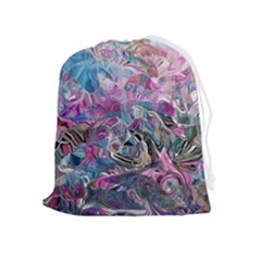 Pink Swirls Flow Drawstring Pouch (xl)