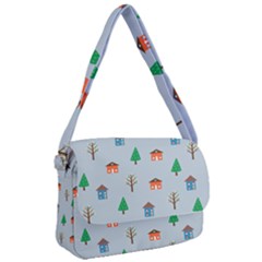 House Trees Pattern Background Courier Bag by Maspions