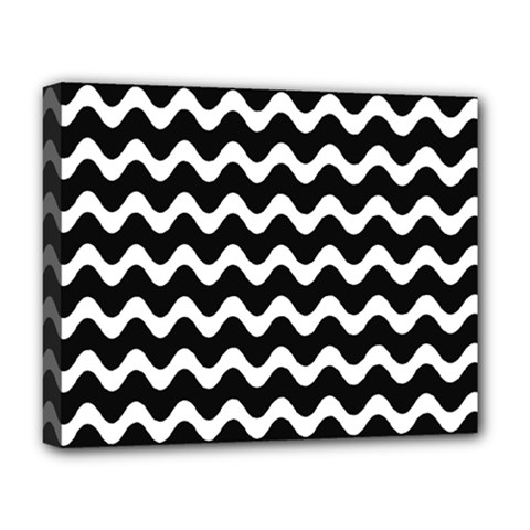 Wave Pattern Wavy Halftone Deluxe Canvas 20  X 16  (stretched)