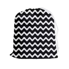 Wave Pattern Wavy Halftone Drawstring Pouch (2xl)