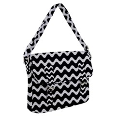 Wave Pattern Wavy Halftone Buckle Messenger Bag