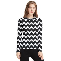 Wave Pattern Wavy Halftone Women s Long Sleeve Rash Guard