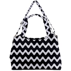 Wave Pattern Wavy Halftone Double Compartment Shoulder Bag