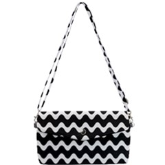 Wave Pattern Wavy Halftone Removable Strap Clutch Bag