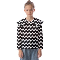 Wave Pattern Wavy Halftone Kids  Peter Pan Collar Blouse