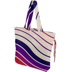 Angles Design Pattern Retro Drawstring Tote Bag by Maspions