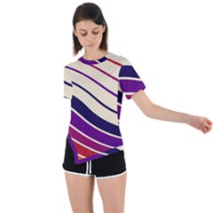 Angles Design Pattern Retro Asymmetrical Short Sleeve Sports T-shirt