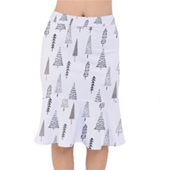 Christmas Tree Trees Nature Short Mermaid Skirt