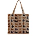 Cat Pattern Texture Animal Zipper Grocery Tote Bag View1